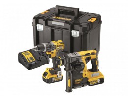 DEWALT DCK207P2T 18V XR Brushless Twin Pack DCH273 SDS & DCD796 Combi 2 x 5.0Ah Li-ion & Case £379.95